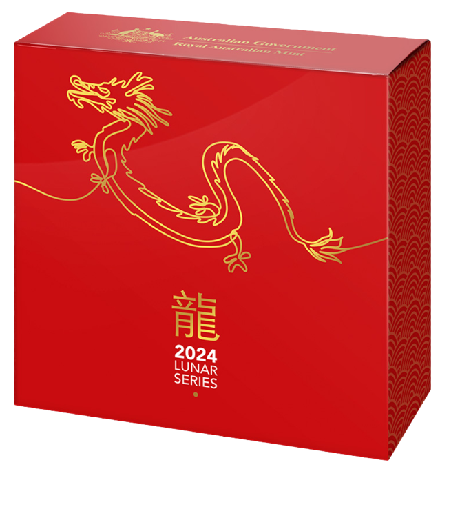 RAM 2024 Lunar Drache 1 oz Silber PP gewölbt