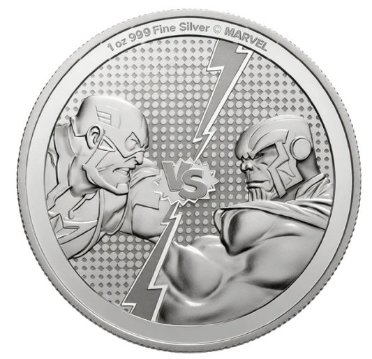 Niue 2025 Marvel Captain America vs Thanos 1 oz Silber Proof