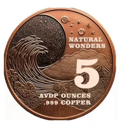 5 oz Kupfermünze Sahara Desert Natural Wonders mit Dünenmotiv