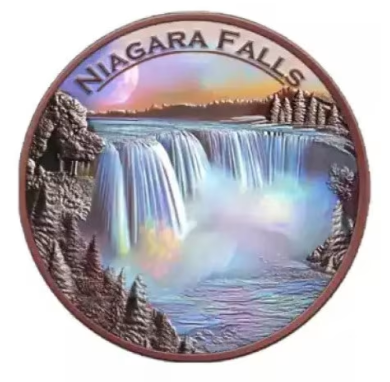 5 oz Kupfermedaille Niagara Falls coloriert Natural Wonders