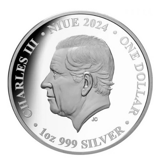 Baby Dingo 2024 1 Unze Silbermünze coloriert Proof