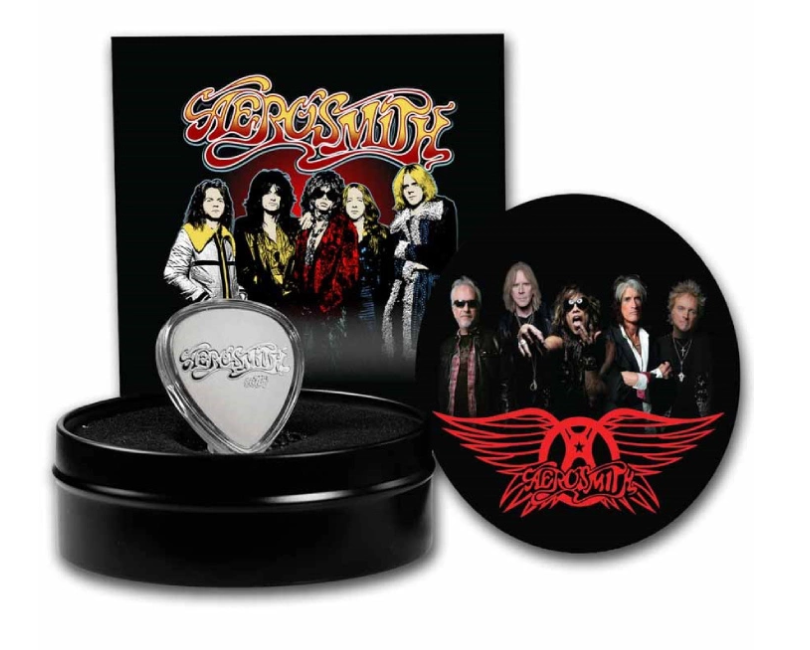 Aerosmith 50 Jahre 2023 Silbermünze Guitar Pick