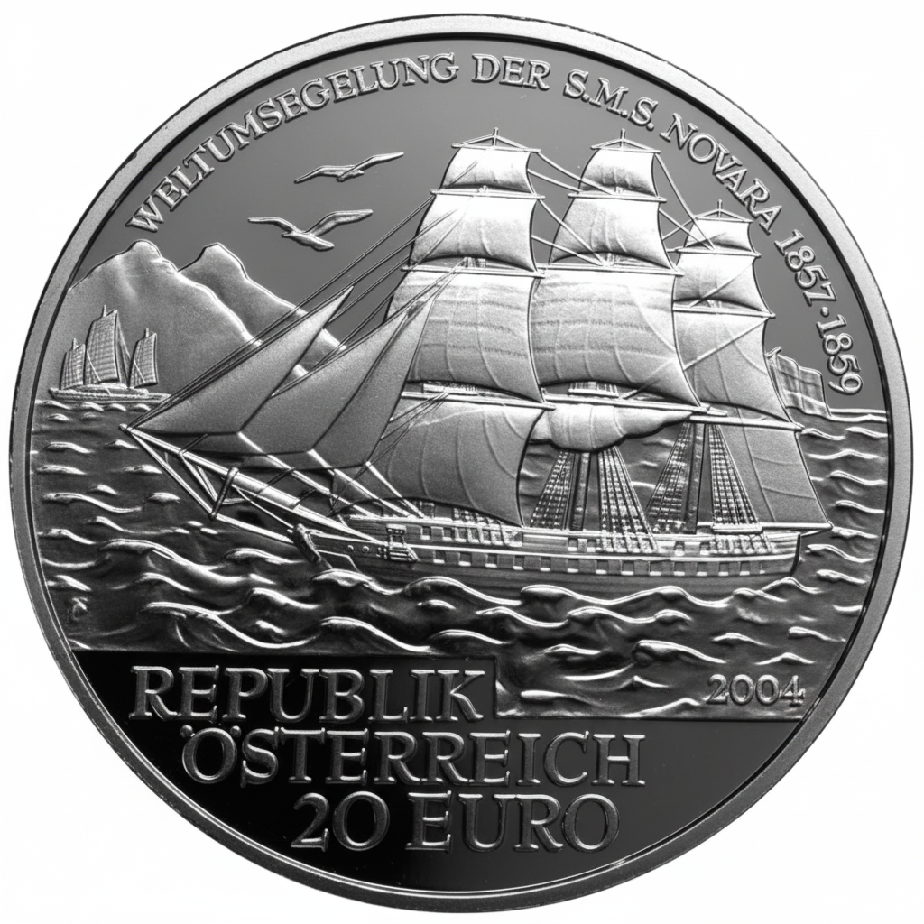 Österreich 20 Euro 2004 SMS Novara Silber PP Münze Österreich