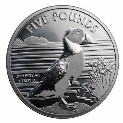 Alderney Papageientaucher 2019 1 oz Silbermünze 5 Pfund