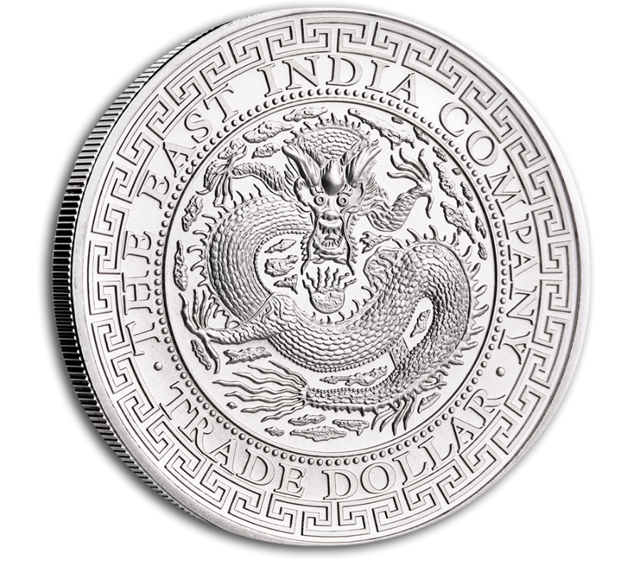 St. Helena Chinese Trade Dollar Dragon 2019 1 oz Silber