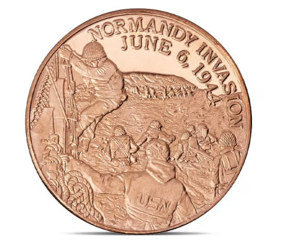 Normandy Invasion D-Day 1944 1 oz Kupfermedaille