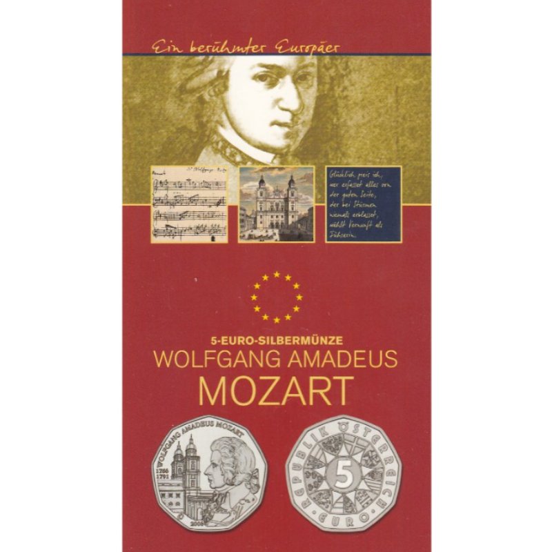 5 Euro Silber 2006 Wolfgang Amadeus Mozart hgh