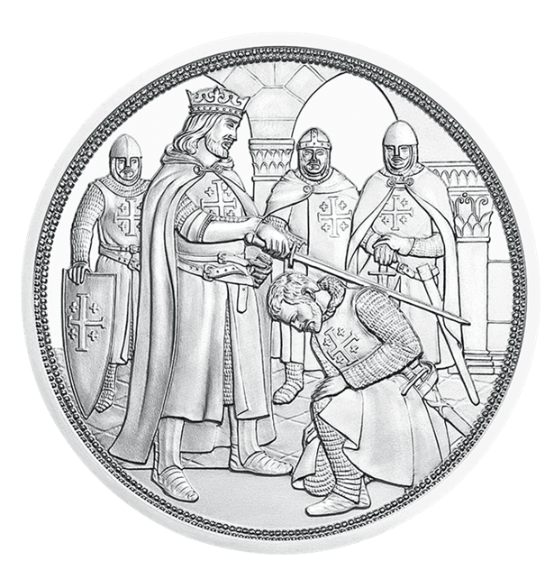 10 Euro Silbermünze Abenteuer Polierte Platte Ag 925 Serie Mit Kettenhemd und Schwert