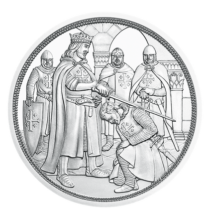 10 Euro Silbermünze Abenteuer Polierte Platte Ag 925 Serie Mit Kettenhemd und Schwert