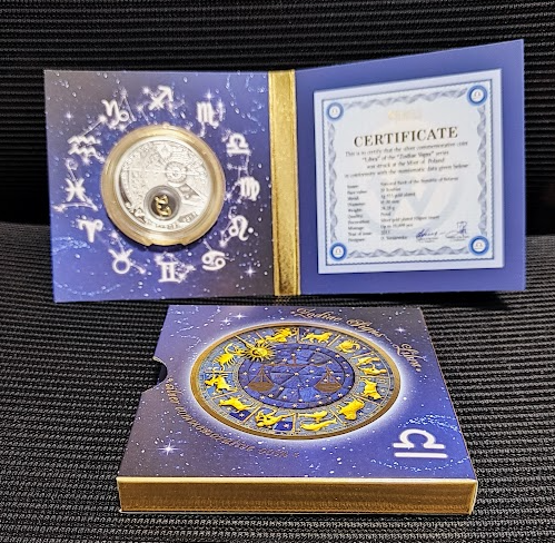 Belarus 20 Rubel 2013 Sternzeichen Waage Silber PP vergoldet