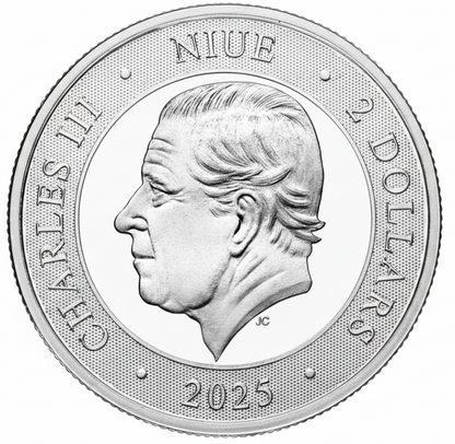 2025 Southern Cross 1 oz Silbermünze Niue mit Känguru und Emu