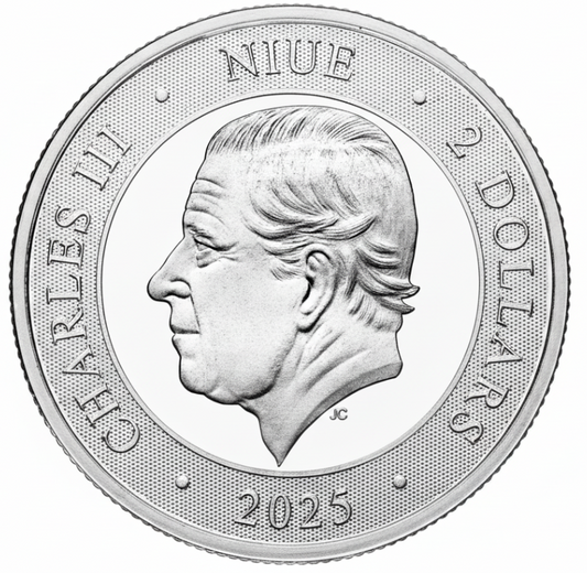 2025 Southern Cross 1 oz Silbermünze Niue mit Känguru und Emu