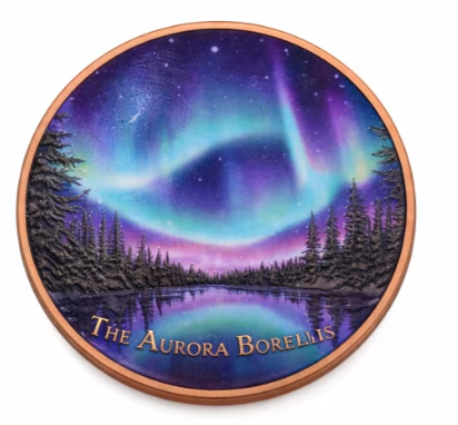 5 oz Kupfermedaille Aurora Borealis coloriert Natural Wonders