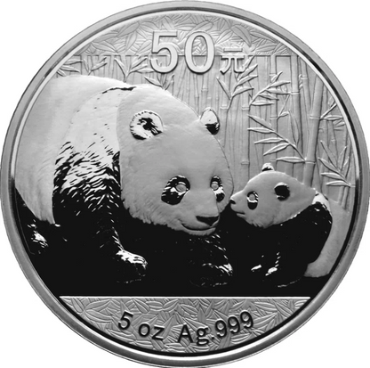 China Panda 2011 5 oz Silbermünze 50 Yuan PP