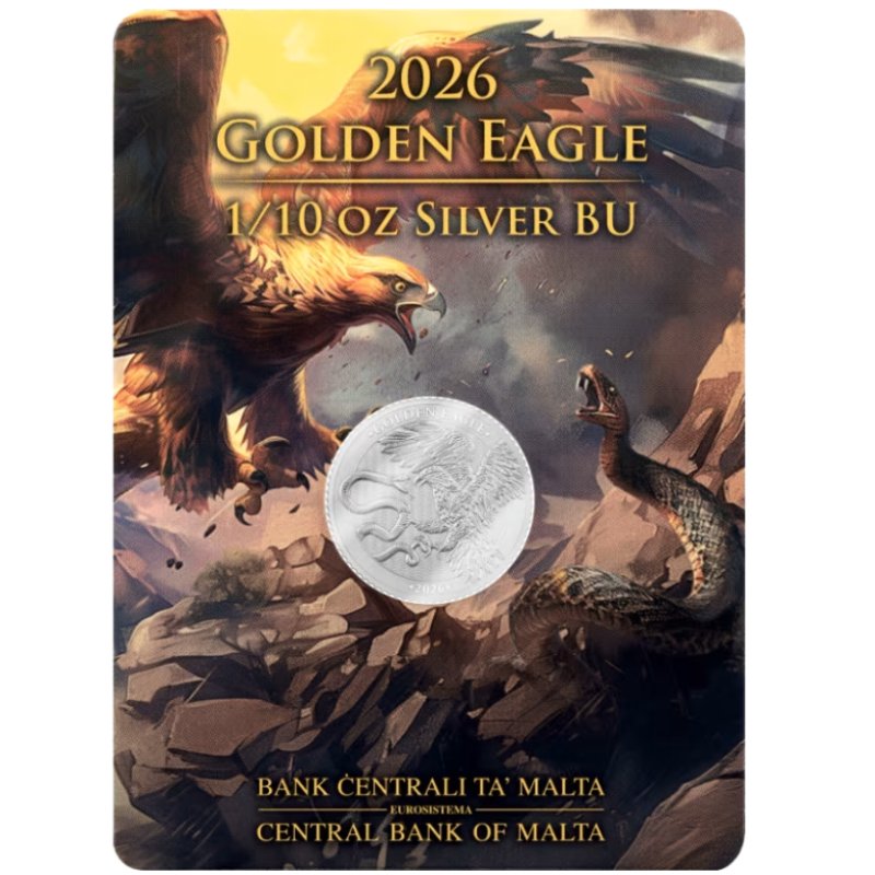 Malta Golden Eagle 2026 1/10 oz Silbermünze Coincard