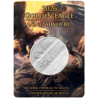 Malta Golden Eagle 2026 1/2 oz Silbermünze Coincard