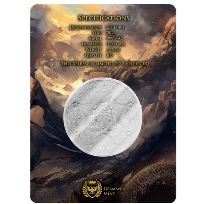 Malta Golden Eagle 2026 1/2 oz Silbermünze Coincard