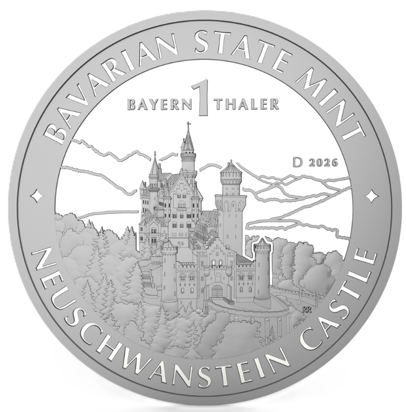 Bayernthaler 2026 Neuschwanstein 1 oz Silber Bayerisches Hauptmünzamt