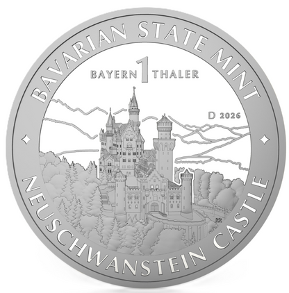 Bayernthaler 2026 Neuschwanstein 1 oz Silber Bayerisches Hauptmünzamt