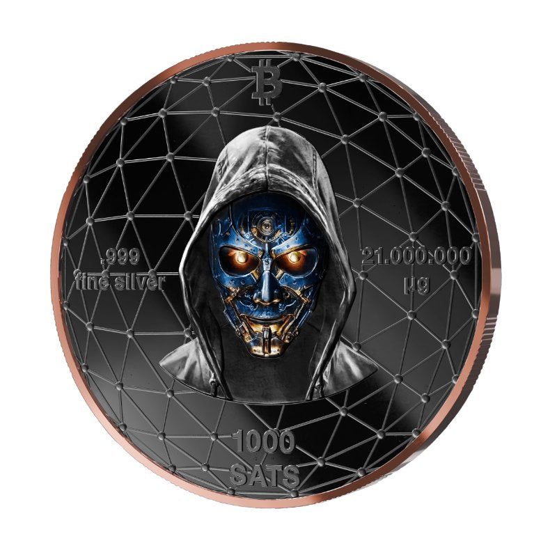 Satoshi Silver 2026 - #6 Shark Bitcoin im Holz Etui