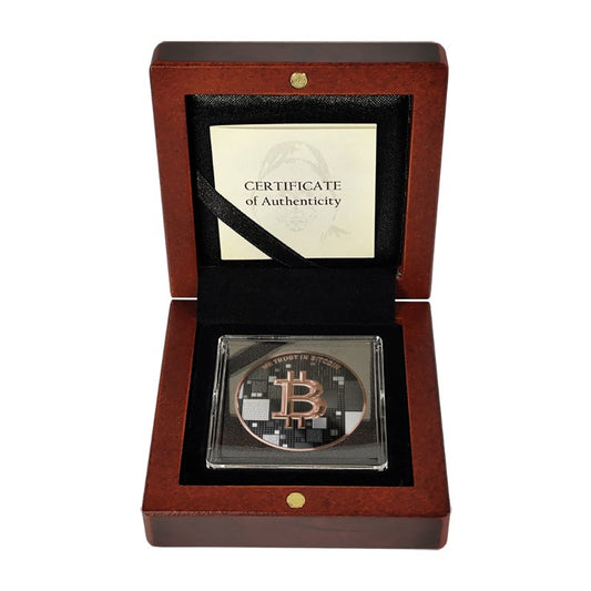 Satoshi Silver 2026 - #6 Shark Bitcoin im Holz Etui