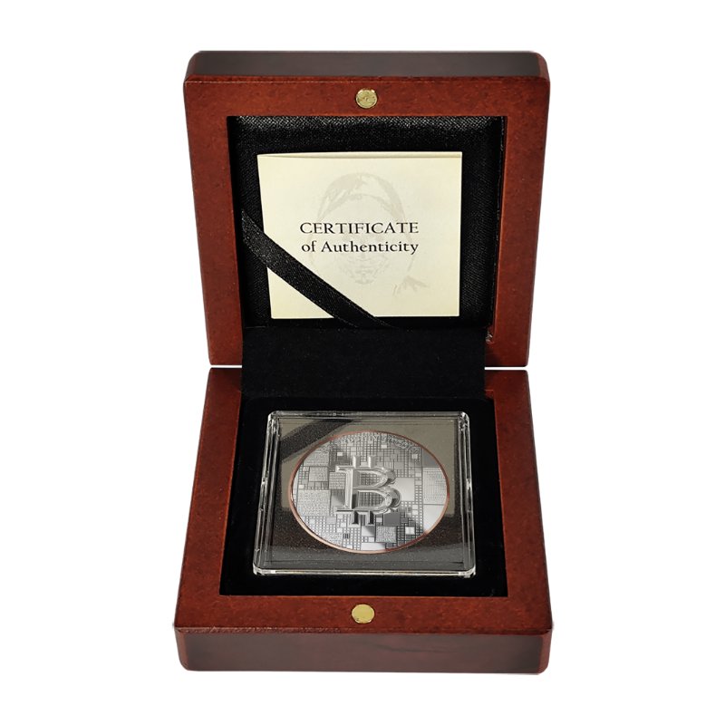 Satoshi Silver 2026 - #1 Shrimp Bitcoin im Holz Etui