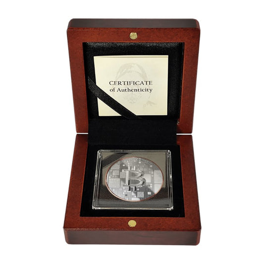 Satoshi Silver 2026 - #1 Shrimp Bitcoin im Holz Etui