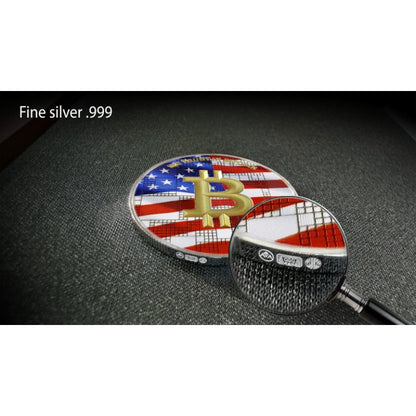 Satoshi Silver - Bitcoin Nations USA im Holz Etui