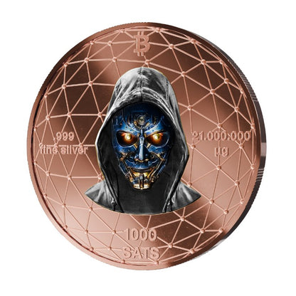 Satoshi Silver 2026 - #7 Whale Bitcoin im Holz Etui