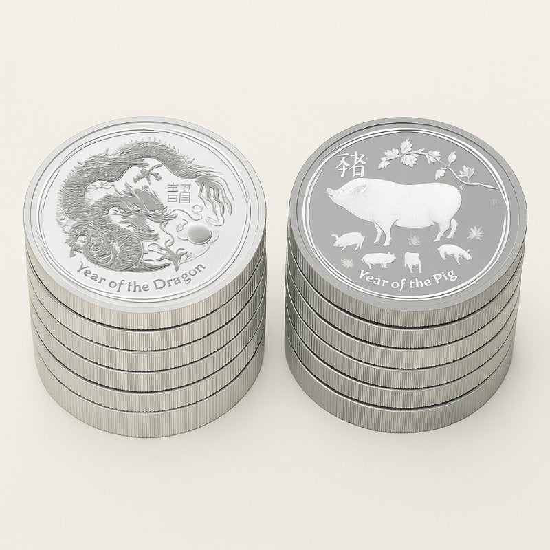 Australien - 10 Stück 2oz Lunar II Pferd und Schlange