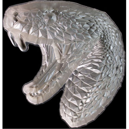 Lowpoly Lunar Snake – antike 2 oz Silbermedaille im geometrischen Schlangendesign

