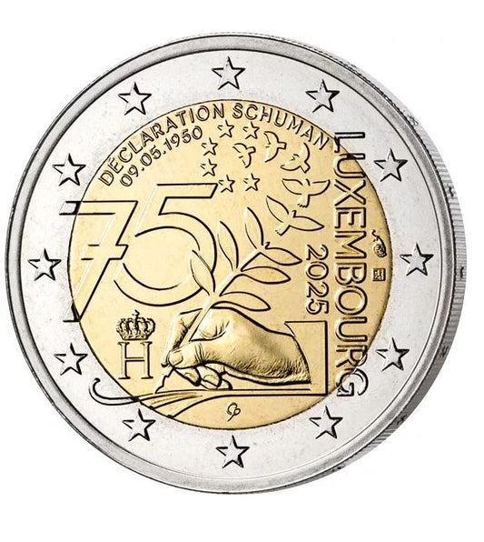 Luxemburg 2€ 2025 - 75 Jahre Schuman - Edelmetalle Koitz GnbR