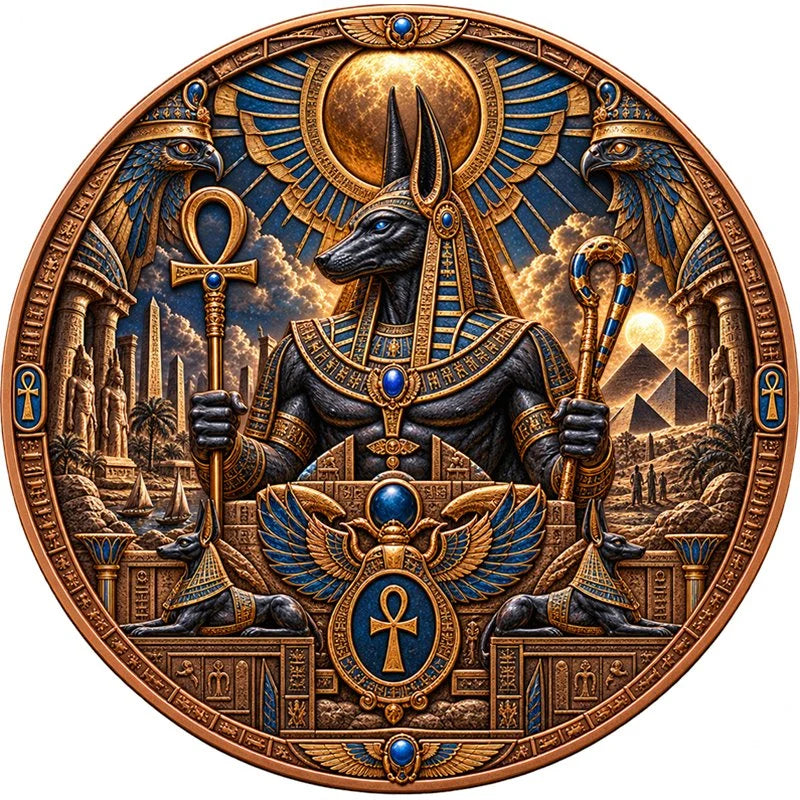 Anubis vs The Cursed Pharaoh 2026 1 kg Kupfer mit 1 oz Silver Eagle
