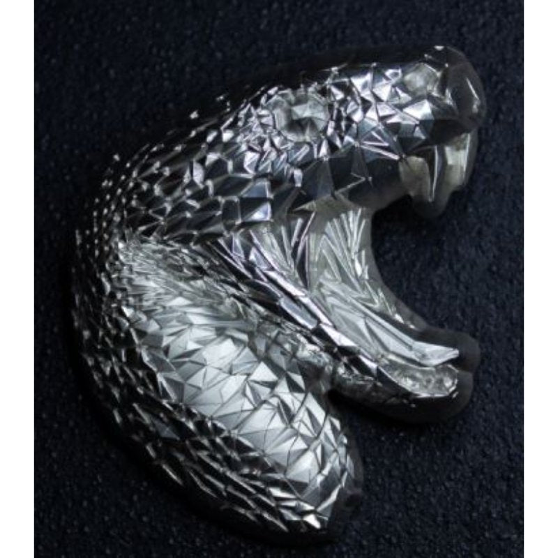 Lowpoly Lunar Snake – antike 2 oz Silbermedaille im geometrischen Schlangendesign

