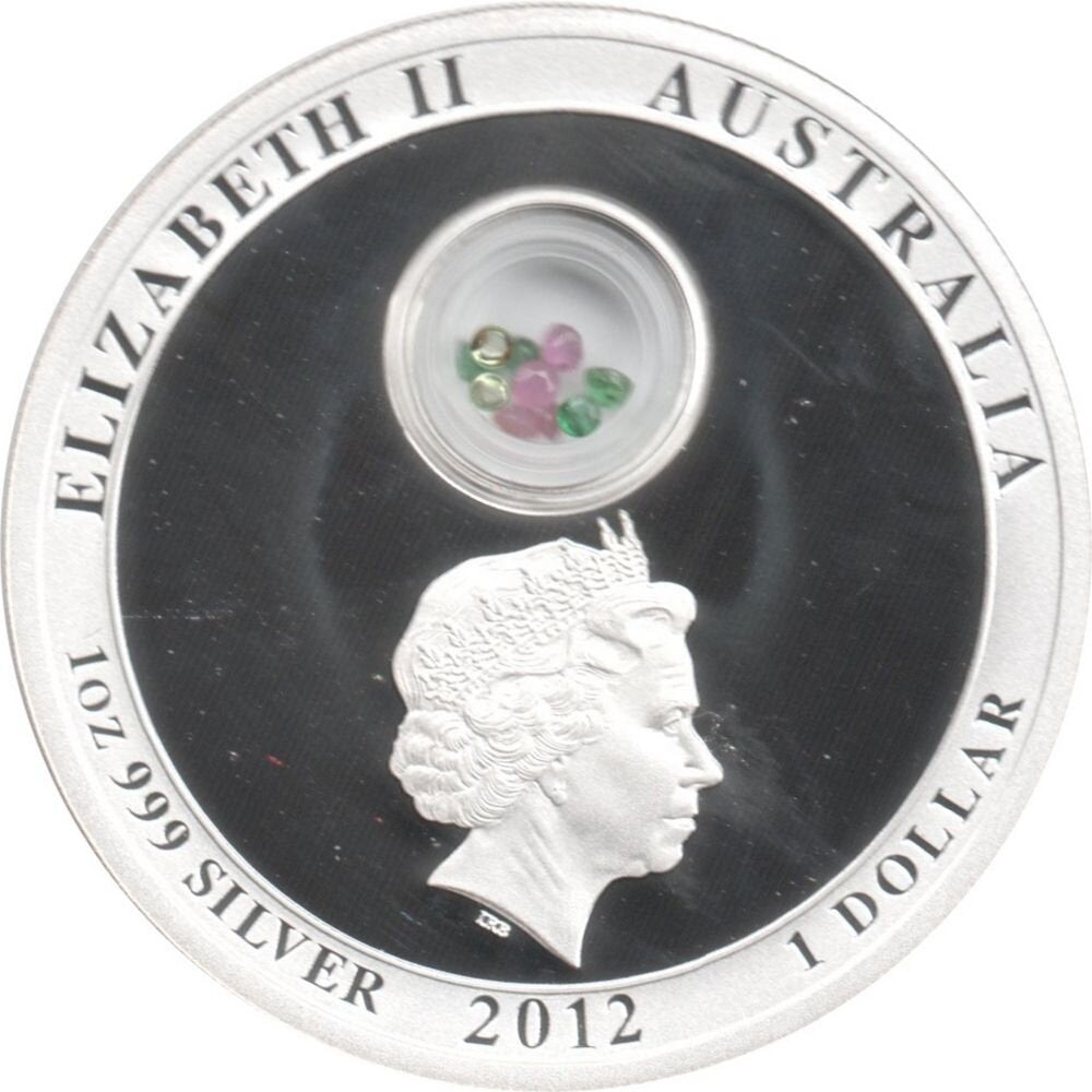 Australien 1 Dollar 2012 Christmas Locket Coin 1 oz Silber PP Rückseite Queen Elizabeth II