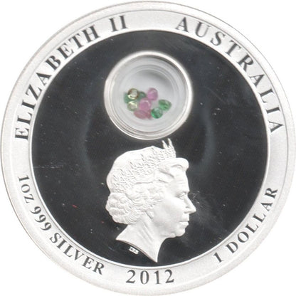 Australien 1 Dollar 2012 Christmas Locket Coin 1 oz Silber PP Rückseite Queen Elizabeth II