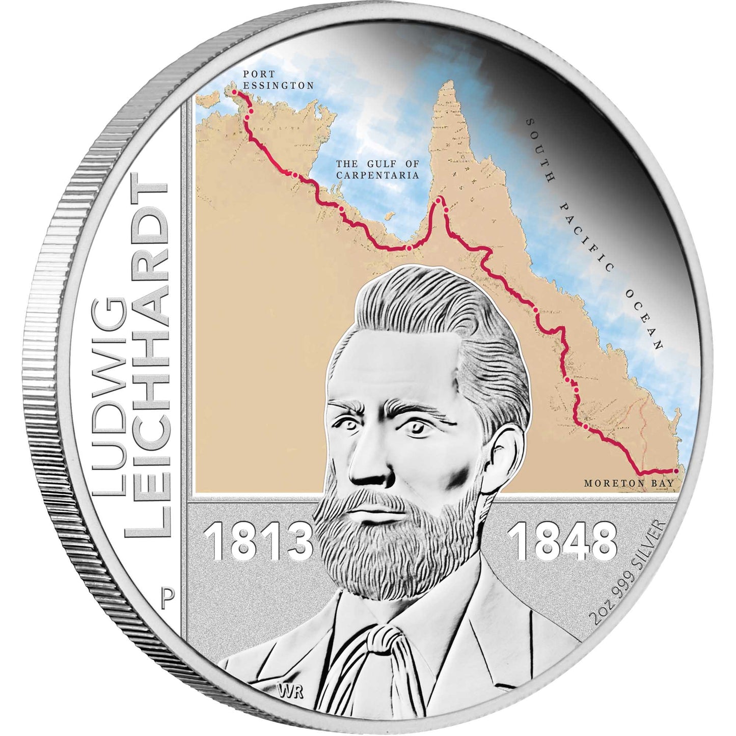 Australien Ludwig Leichhardt 2 oz Silber Proof 2013