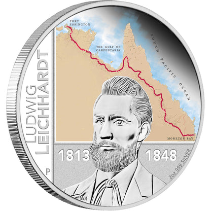 Australien Ludwig Leichhardt 2 oz Silber Proof 2013
