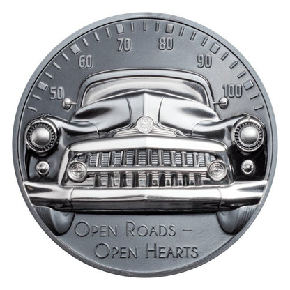 Cook Islands 2 oz Classic Car Open Roads 2021 – Vorderseite