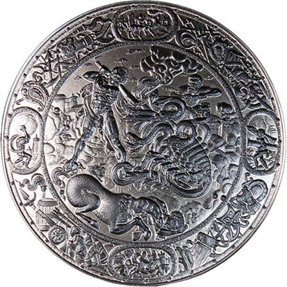 Hercules Shield Stacker 1 oz Silber Antik Finish USA