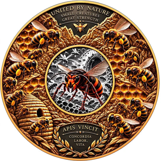 The Bees and the Hornet 2026 1 kg Kupfer mit 1 oz Silber Libertad Einsatz