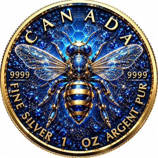 The Sapphire Bee Maple Leaf 2026 Kanada 1 oz Silber PF Coins