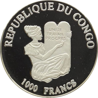 Kongo - 1000 Gramm Münze Giraffe 1996