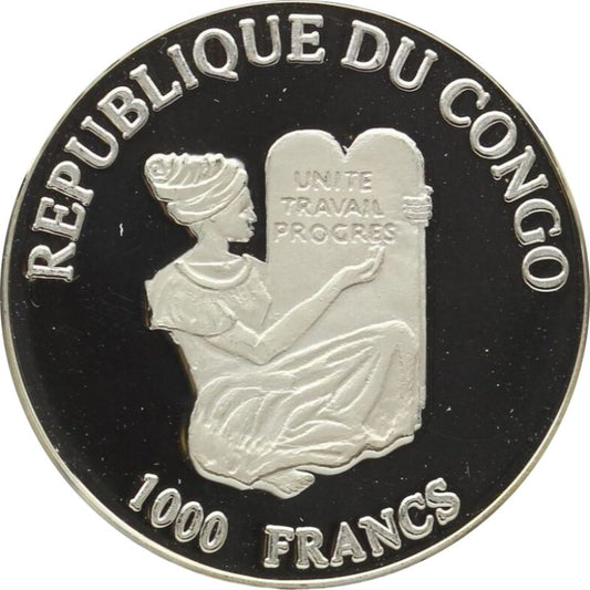 Kongo - 1000 Gramm Münze Giraffe 1996