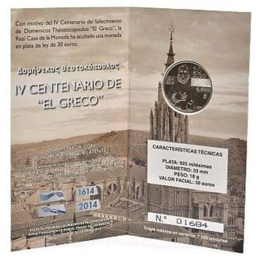 30 Euro Silbermünze Spanien 2014 – El Greco im Originalblister

