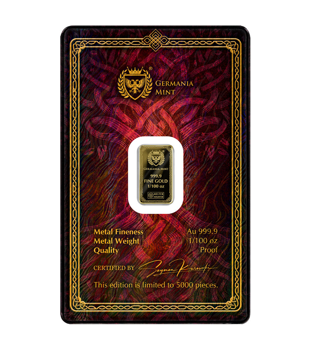 Gods of Germania Frigg Goldbarren 1/100 oz