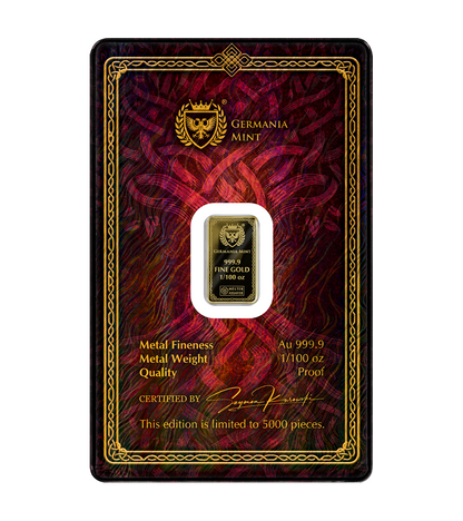 Gods of Germania Frigg Goldbarren 1/100 oz