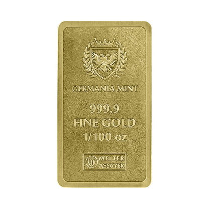 Goldbarren Germania Mint 1/100 oz Stamped Bar