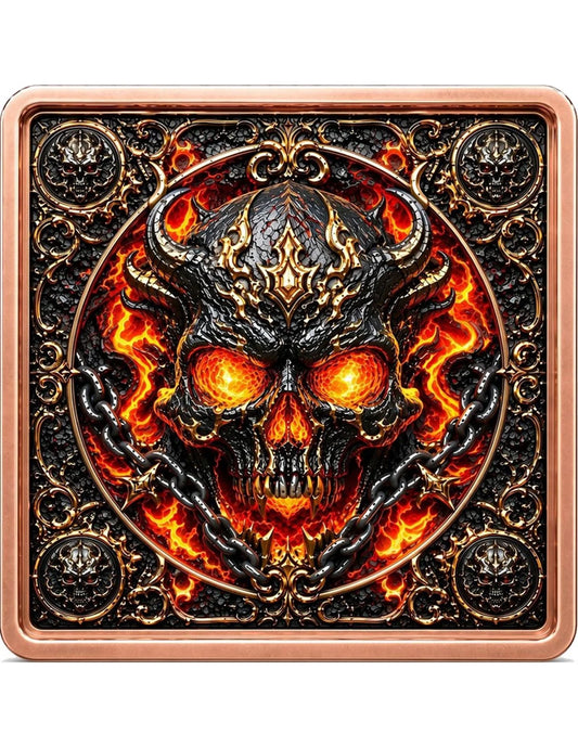 5oz Kupfer Italien - HELLFIRE SKULL – Schädel der Unterwelt 2026