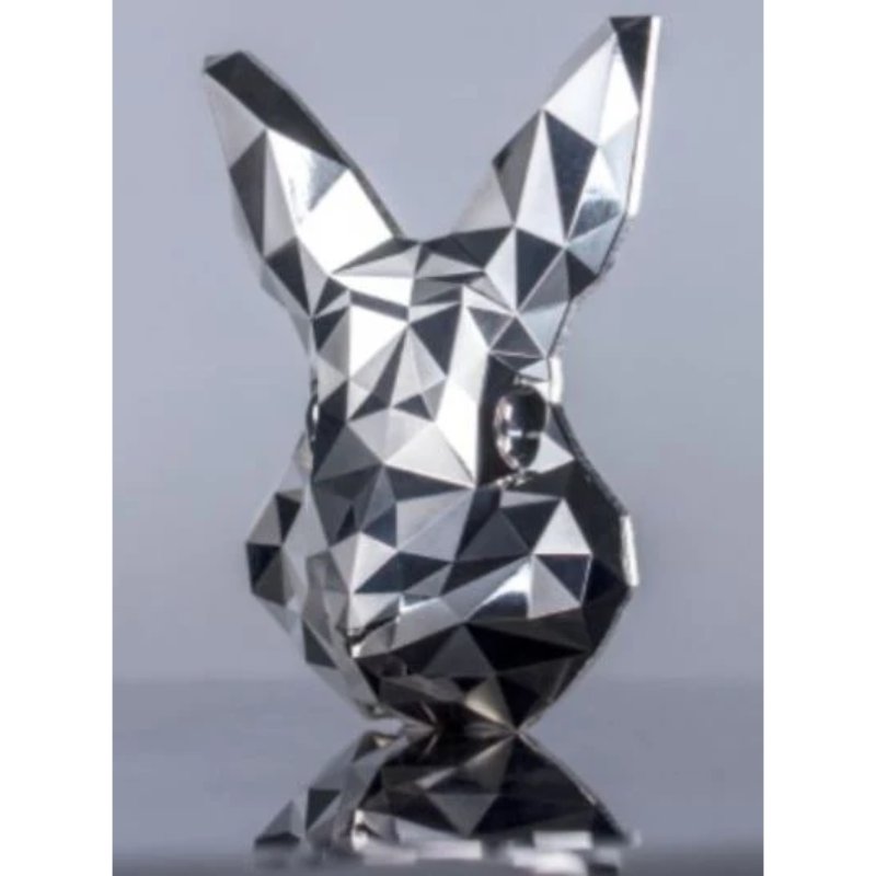 Lowpoly Lunar Rabbit Mask 2 oz Silbermünze High Relief